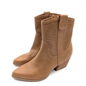 DV Dolce Vita Kirby Western/Cowboy Ankle Bootie Women's Brown Size US7.5 EU38